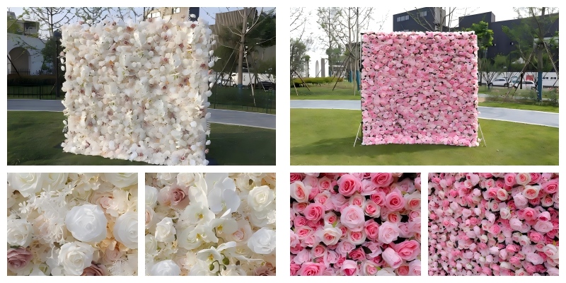 Wholesale artificial flower wall with roses and hydrangeas for event planners