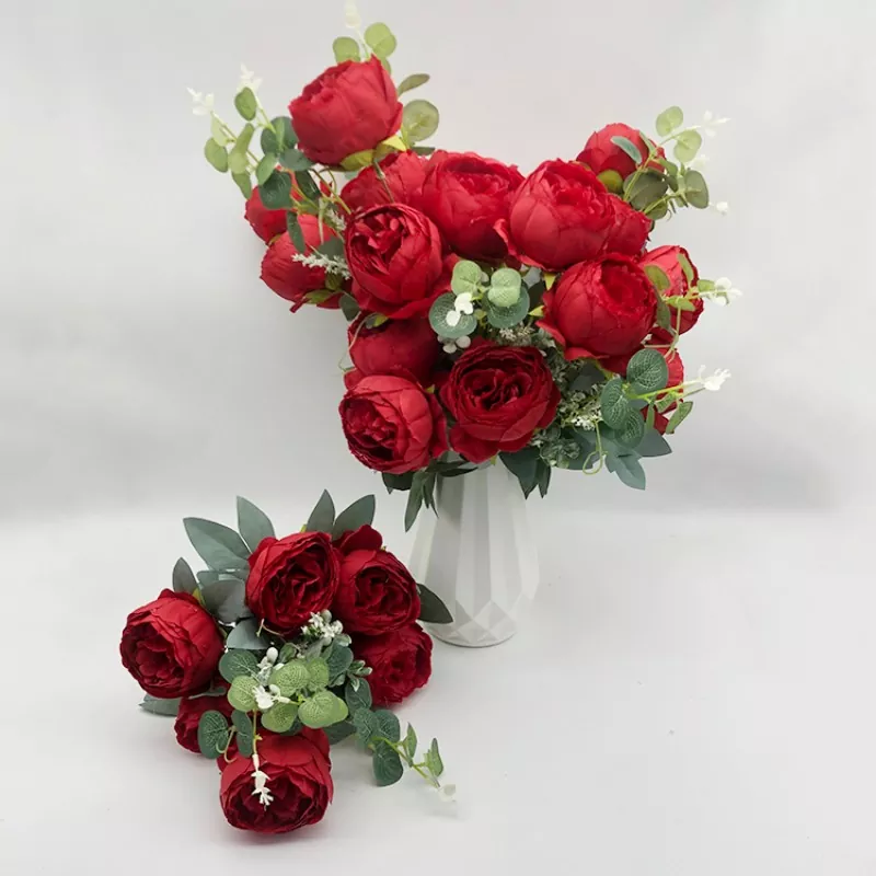 ریشم کے پھول غلط پیونی گلدستہ